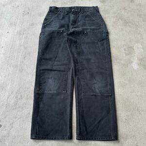Vintage Y2K Carhartt black double knee work wear carpenter pants